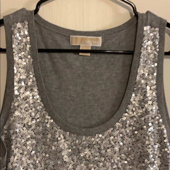 MICHEAL KOR’S gray sequin sweater tank size L. - Picture 2 of 9